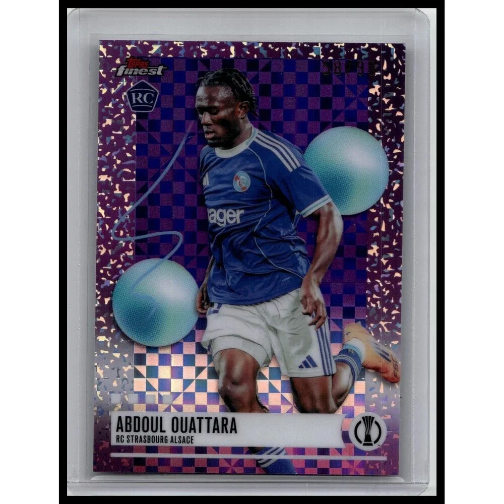 2025-26 Finest UEFA Abdoul Ouattara #381 RC Strasbourg Purple Checkerboard /99